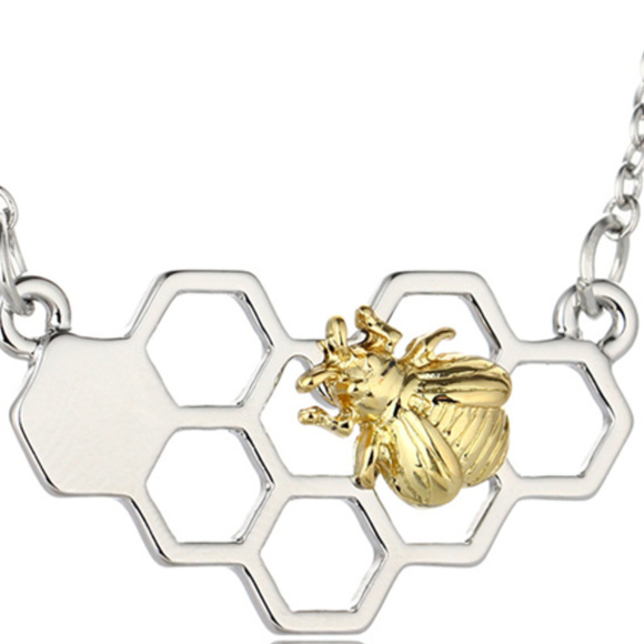 Jewelry - Honey Bee Hexagon Comb Necklace